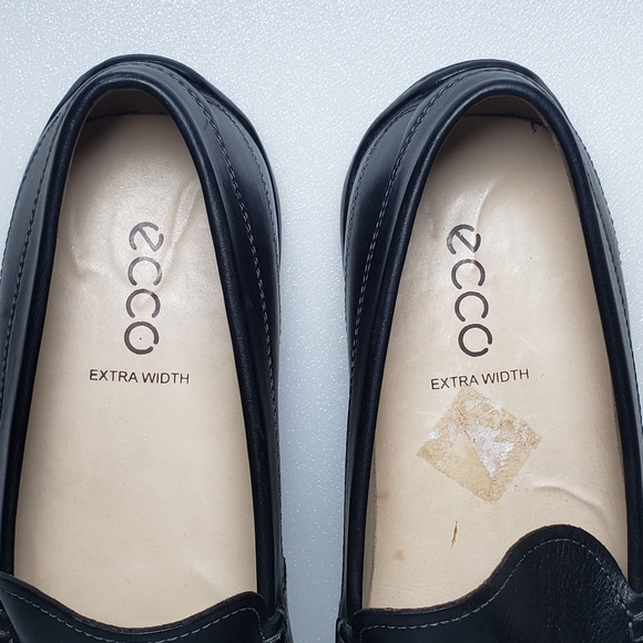Ecco Men's Classic Moc Black Leather Slip On Loafer Driving Shoes Size 12EW - Picture 9 of 15